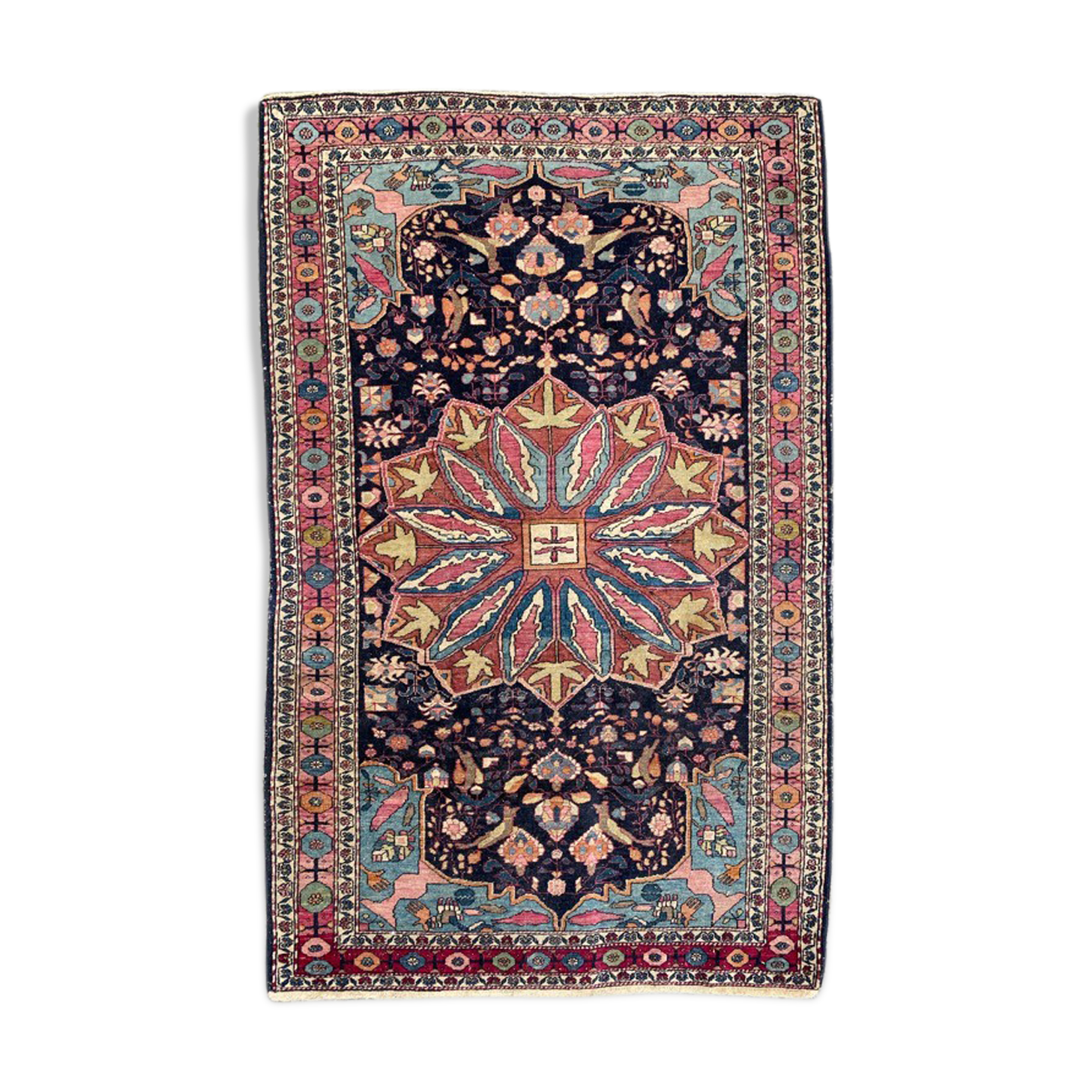 Ancient Persian carpet yazd 126x196 cm