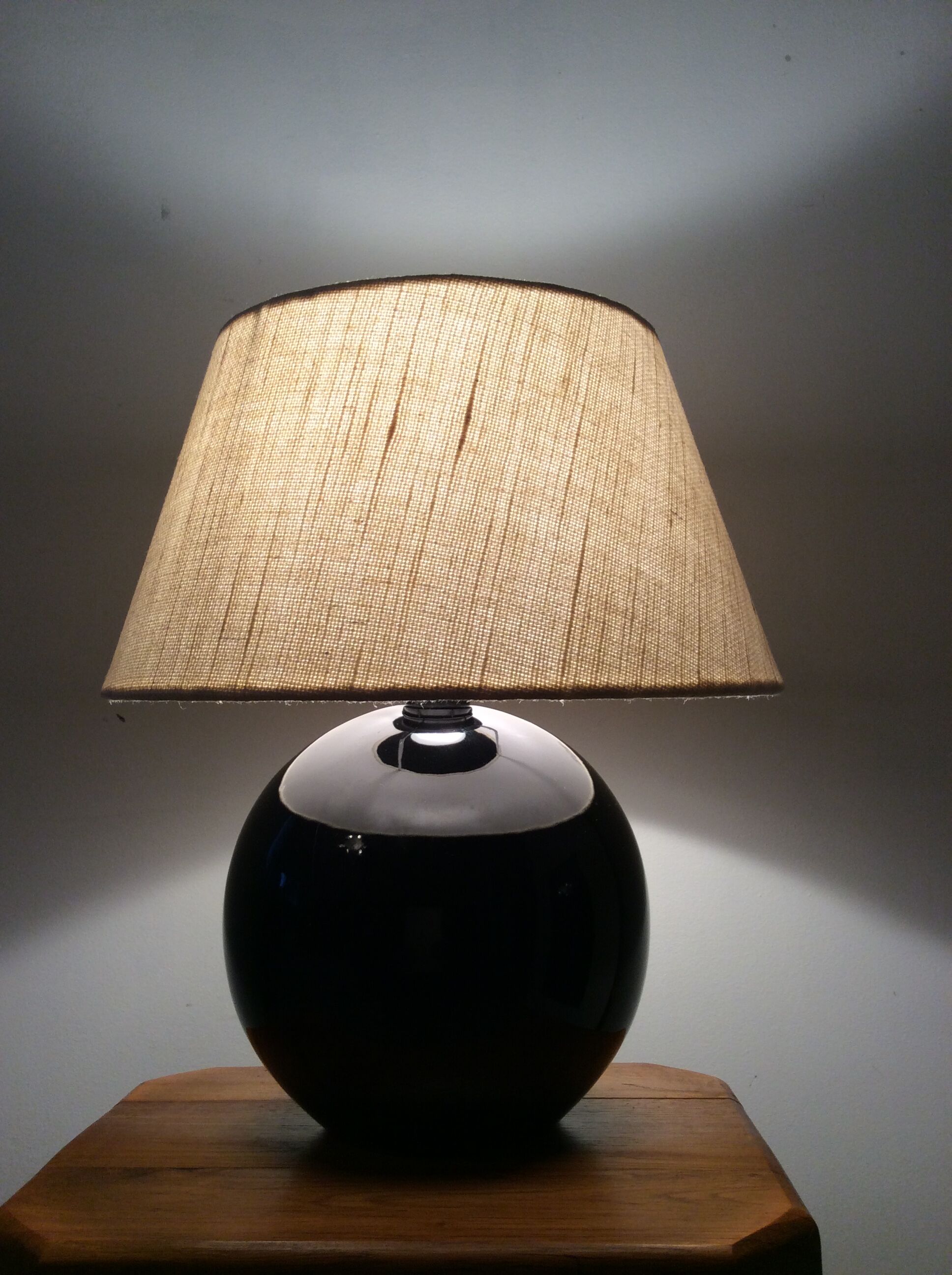 Vintage lamp 70-80 black ceramic ball