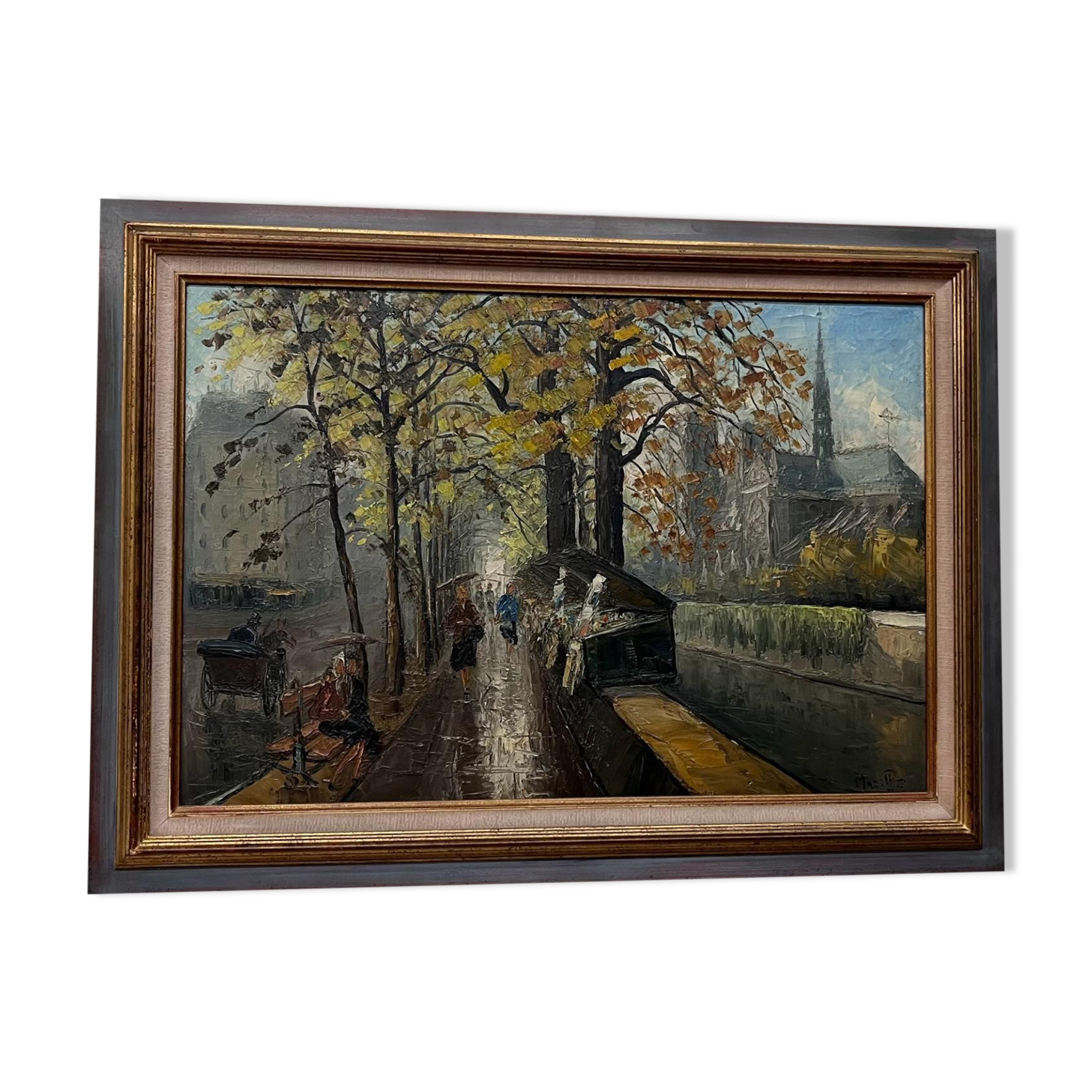 Oil on canvas rue de Paris