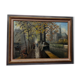 Oil on canvas rue de Paris