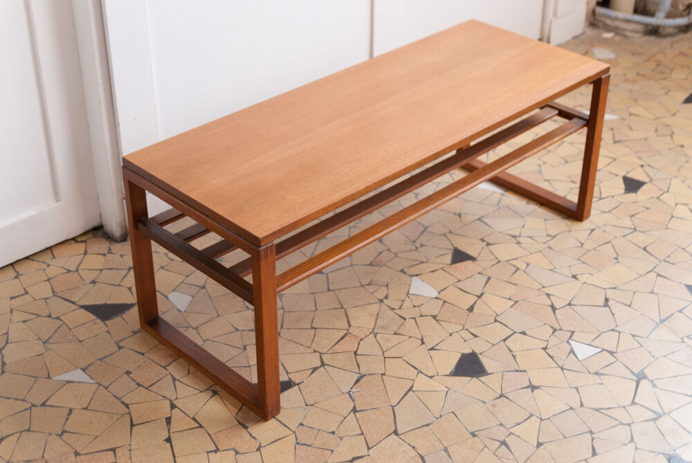 Geometric teak coffee table