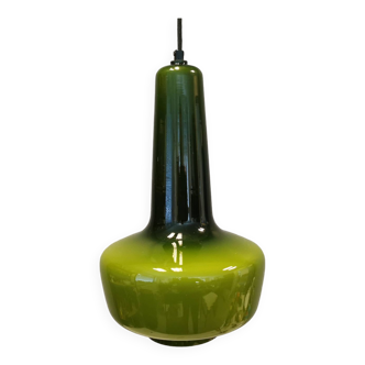 Incredibly rare, large Fog & Mørup glass hanging lamp by the famous Jacob E Bang. Model KRETA