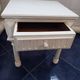 Coffee or night table in white painted wood with colonnade legs and one drawer