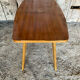 Table Basse Ancienne Scandinave Bois Pieds Compas Années 60 Vintage #E