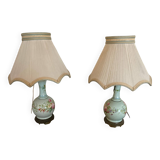 Pair of 19th century porcelain lamps