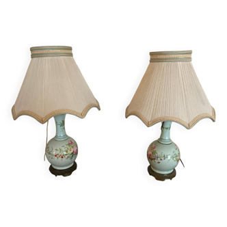 Pair of 19th century porcelain lamps