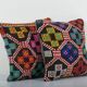 Set of 2 vintage kilim cushion covers 41x41 cm