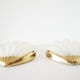 Pair of glass and gold metal shell sconces