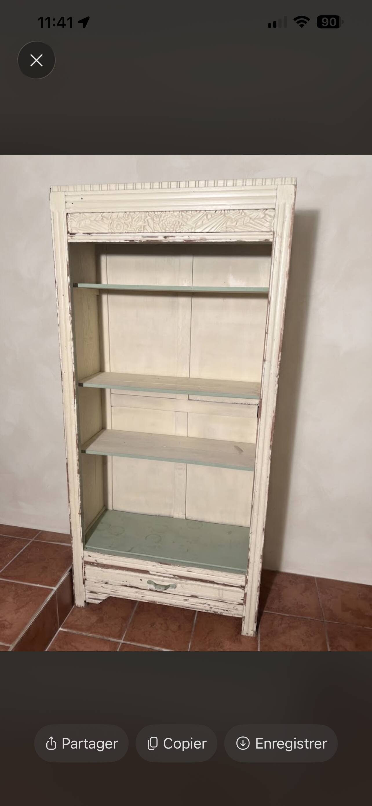 Bibliothèque en bois vintage