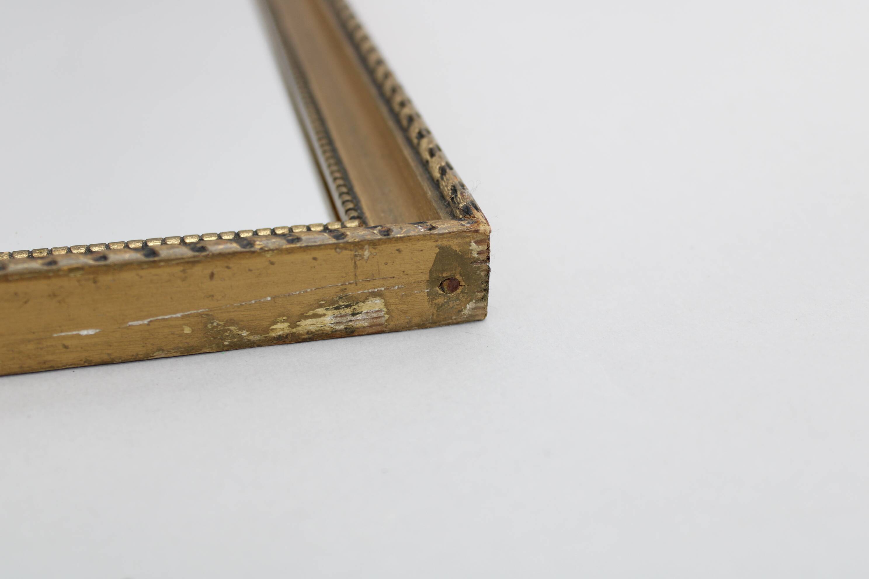 1950s Mirror in Golden Wood Frame