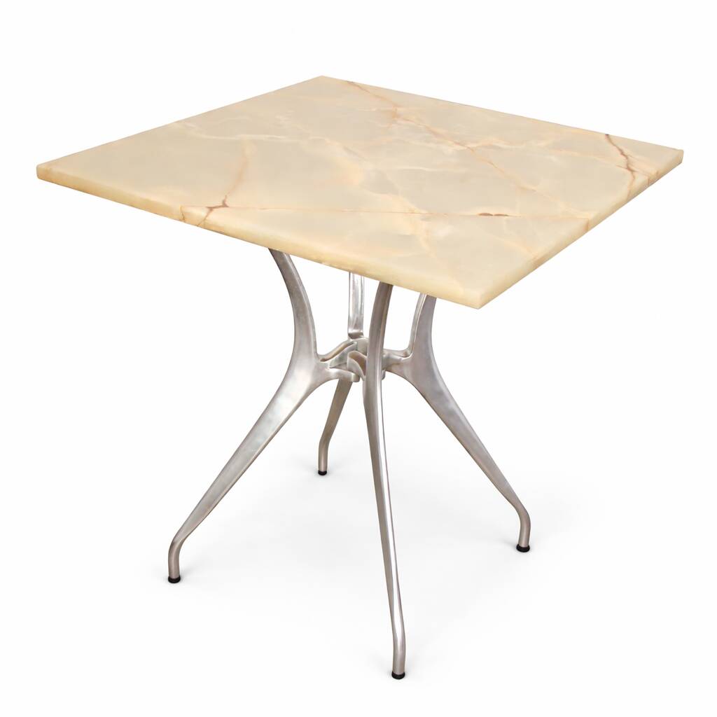 Modernist stone table from the 1970s – aluminum, vintage
