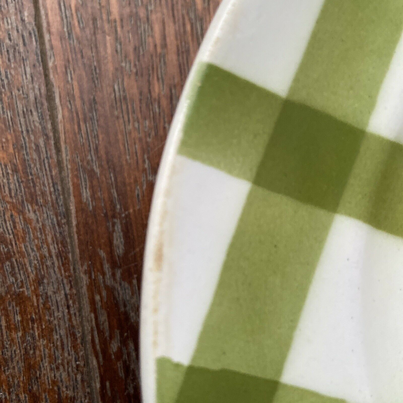 Set of 3 flat plates cloth cloth green vintage Moulin des Loups