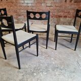 4 vintage wooden chairs 70"