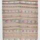 Tapis Kilim Vintage Rayé Pastel, Tons Doux, Motifs Ethniques, 174x256 Cm