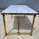 Hollywood Regency style coffee table • marble and brass