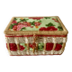 Vintage sewing basket in rattan and floral fabric