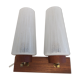 Wall lamp in teak wood and glass