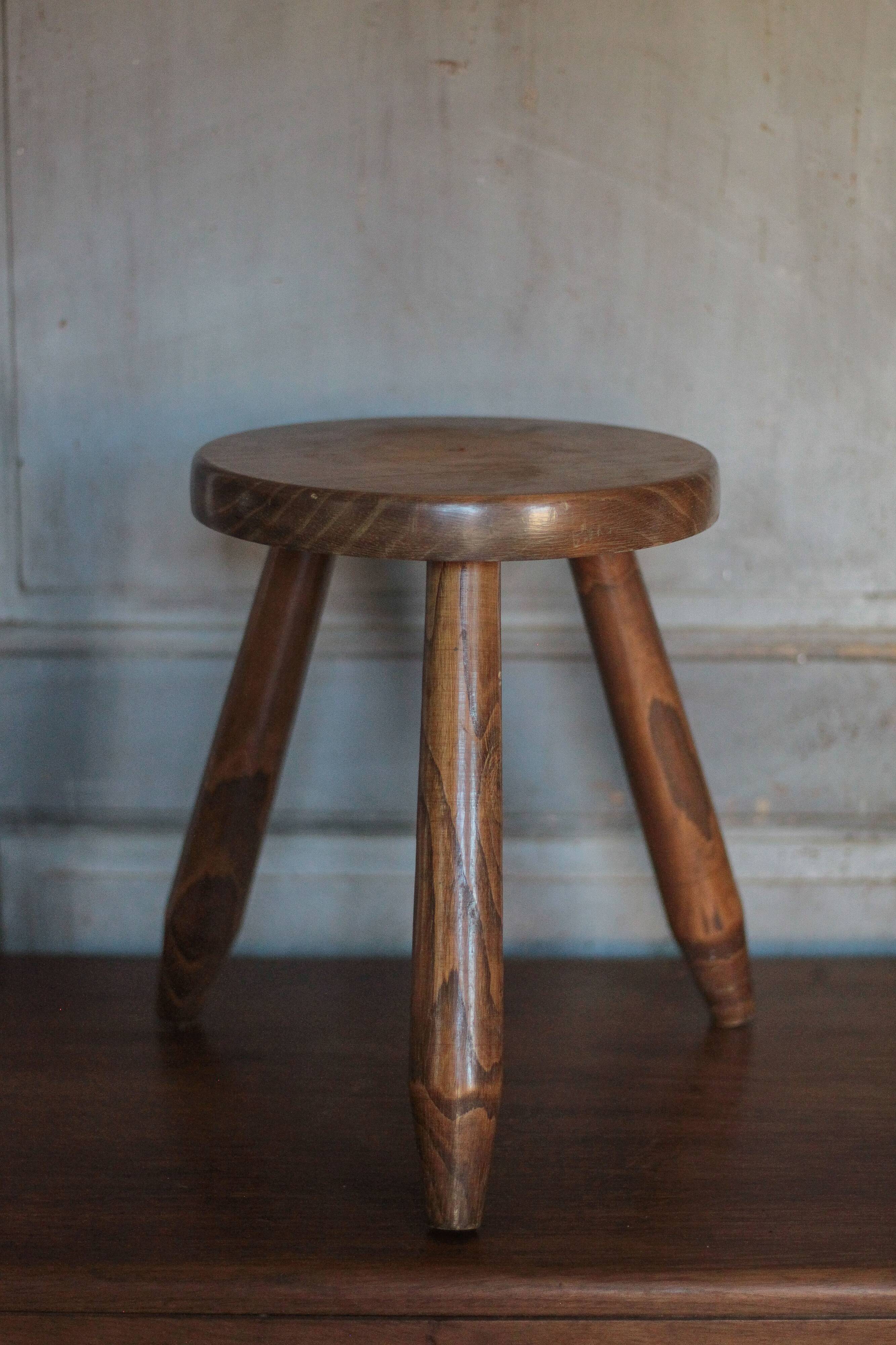 Vintage stool, wooden stool, tripod stool, occasional stool, por