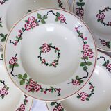 5 assiettes creuses de Longwy modèle Aupébines