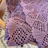 Vintage Lilac Mauve Crochet Bedspread