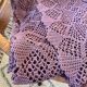 Vintage mauve lilac crocheted bedspread