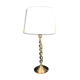 Lampe torsadée en métal doré années 70 abat-jour blanc