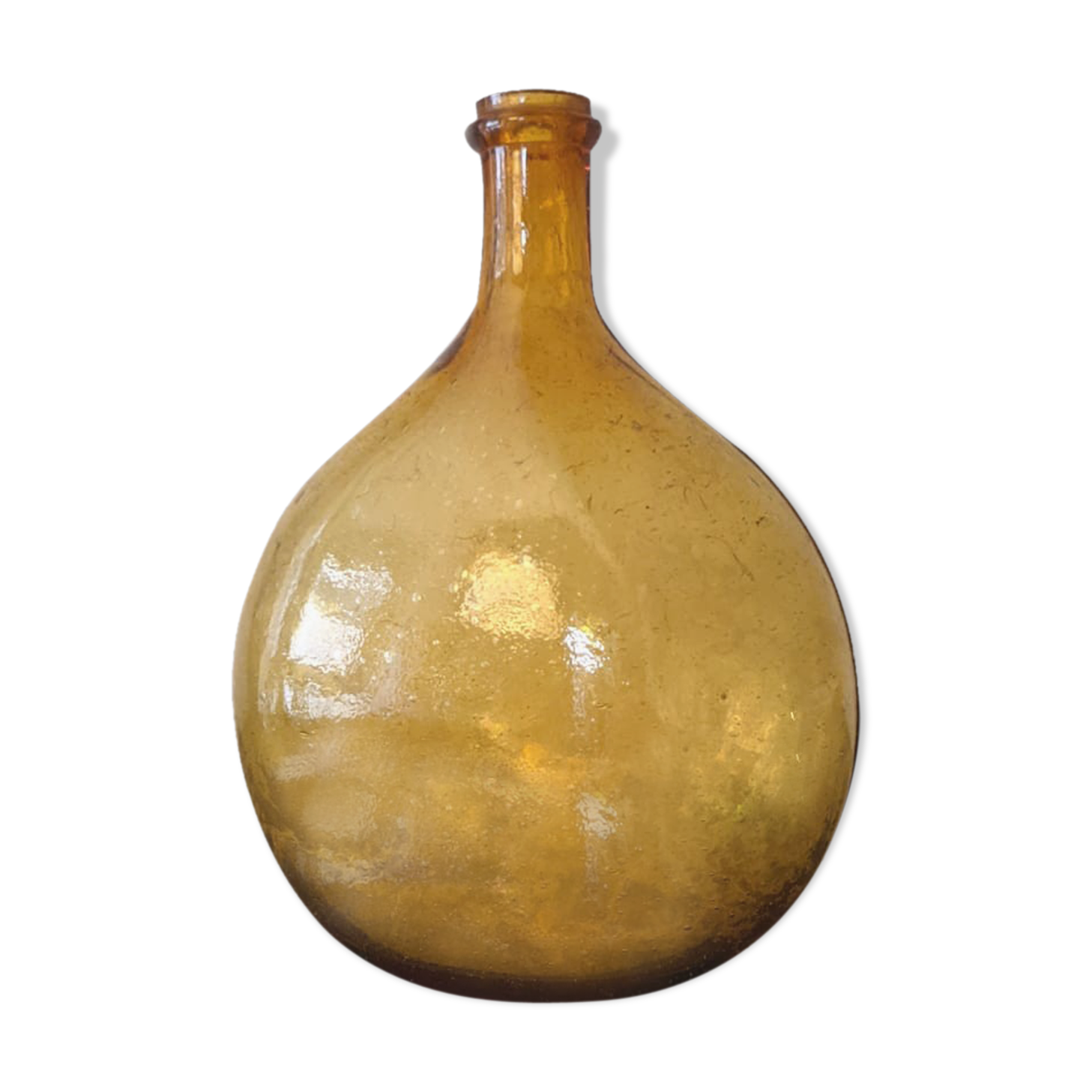 Old red glass demijohn