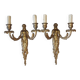 Pair of gilt bronze caryatid sconces