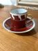 Hand-painted Limoges porcelain cup and saucer signed R. Blier