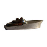Ashtray, empty pocket aluminum boat 1950s