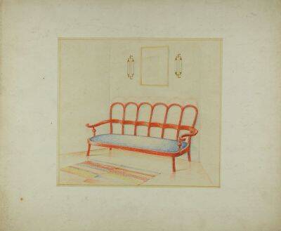 Ensemble de banc de salle à manger et de fauteuil, Vienne-Budapest, vers 1930.