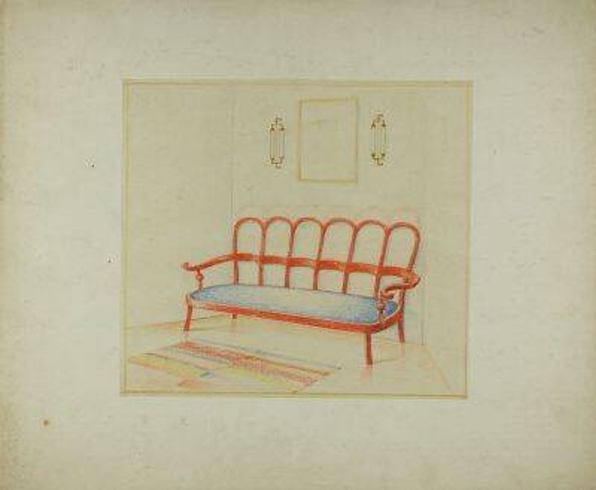 Dining room bench and armchair set, Vienna-Budapest, circa 1930.