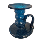 Bubbled blue glass chandelier