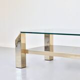 23kt Gold Plated Midcentury Coffee Table By Belgo Chrome. Vintage / Modern