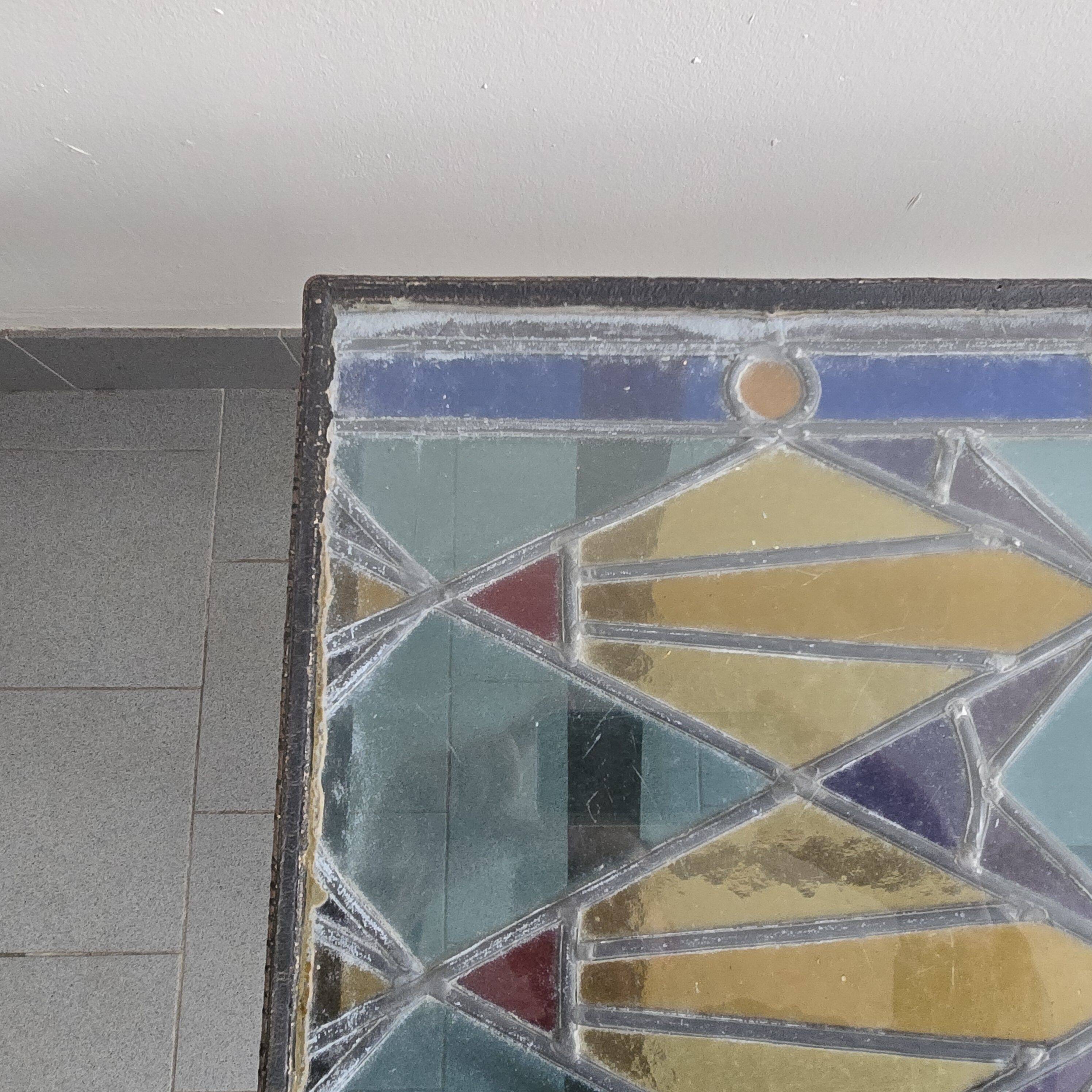Vintage stained glass coffee table 1960
