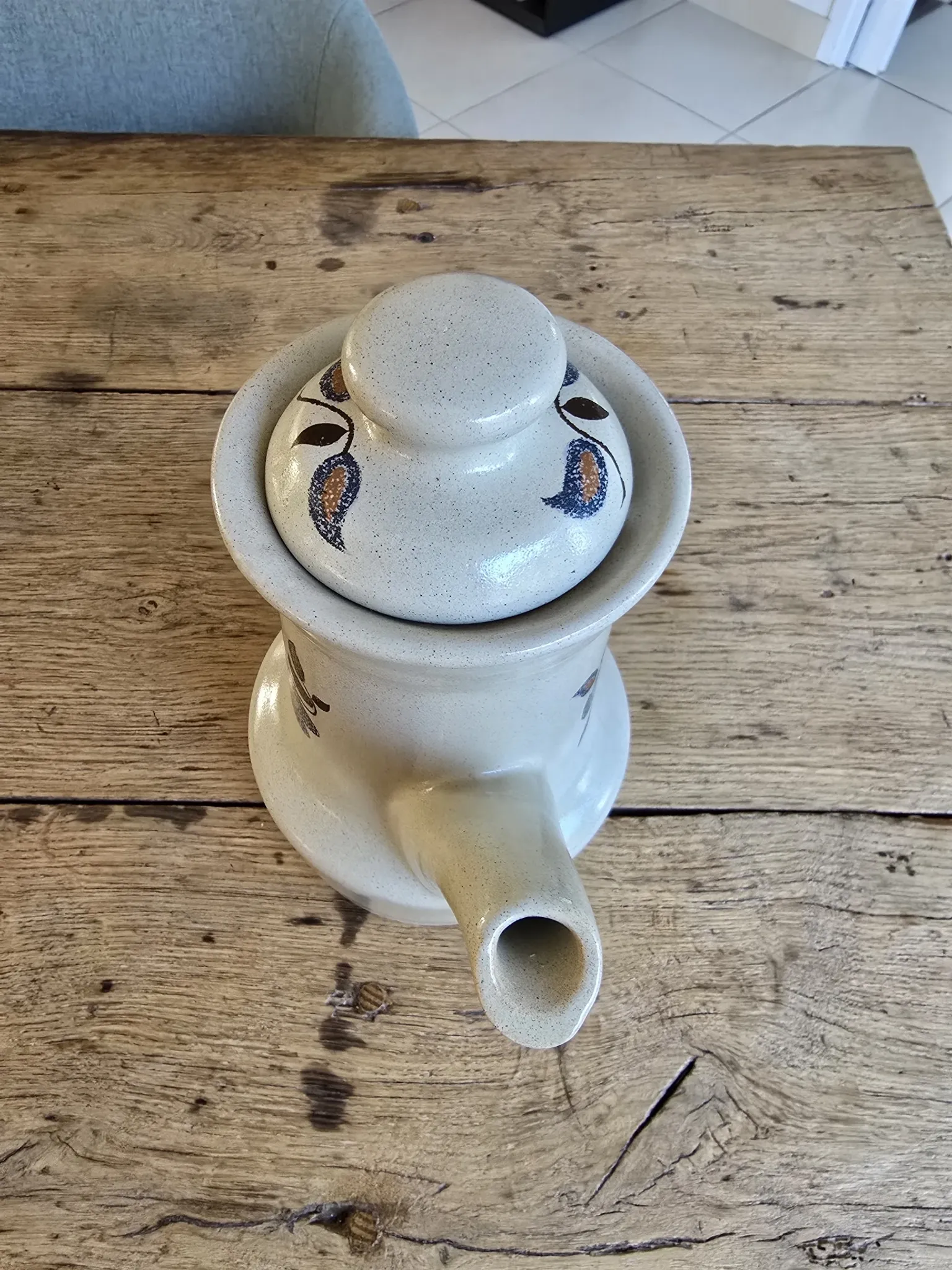 Vintage 1970s coffee pot "Sologne" St Amand earthenware