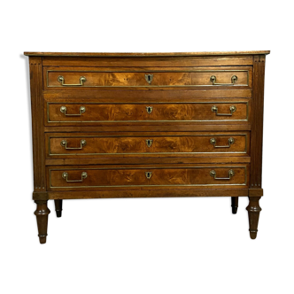 Louis XVI-era Parisian dresser in mahogany and gilded bronzes
