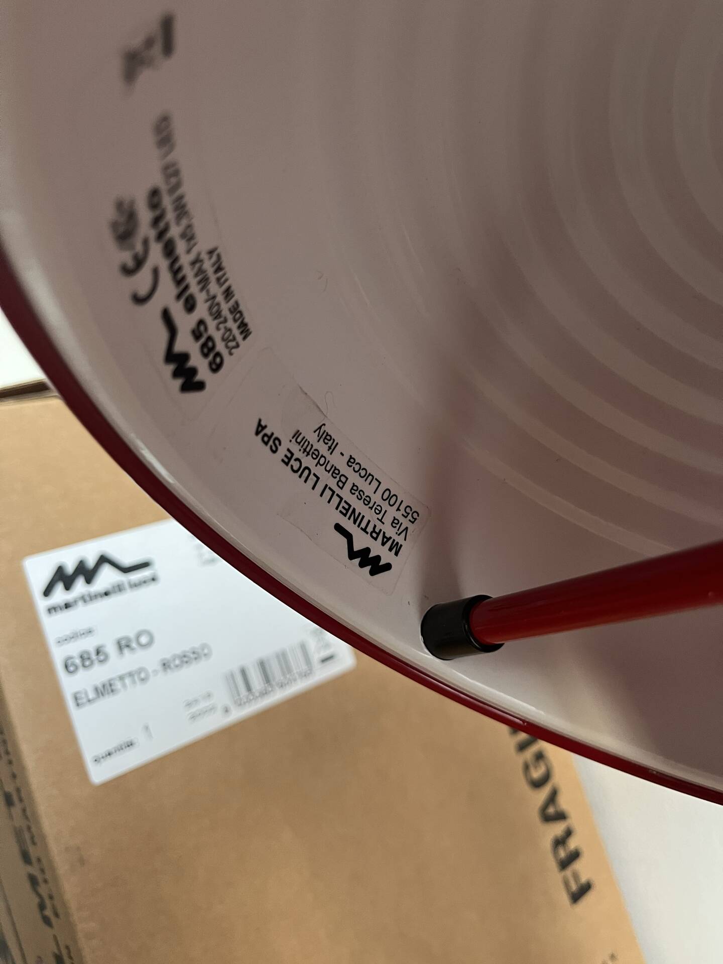 Martinelli Elmetto red lamp