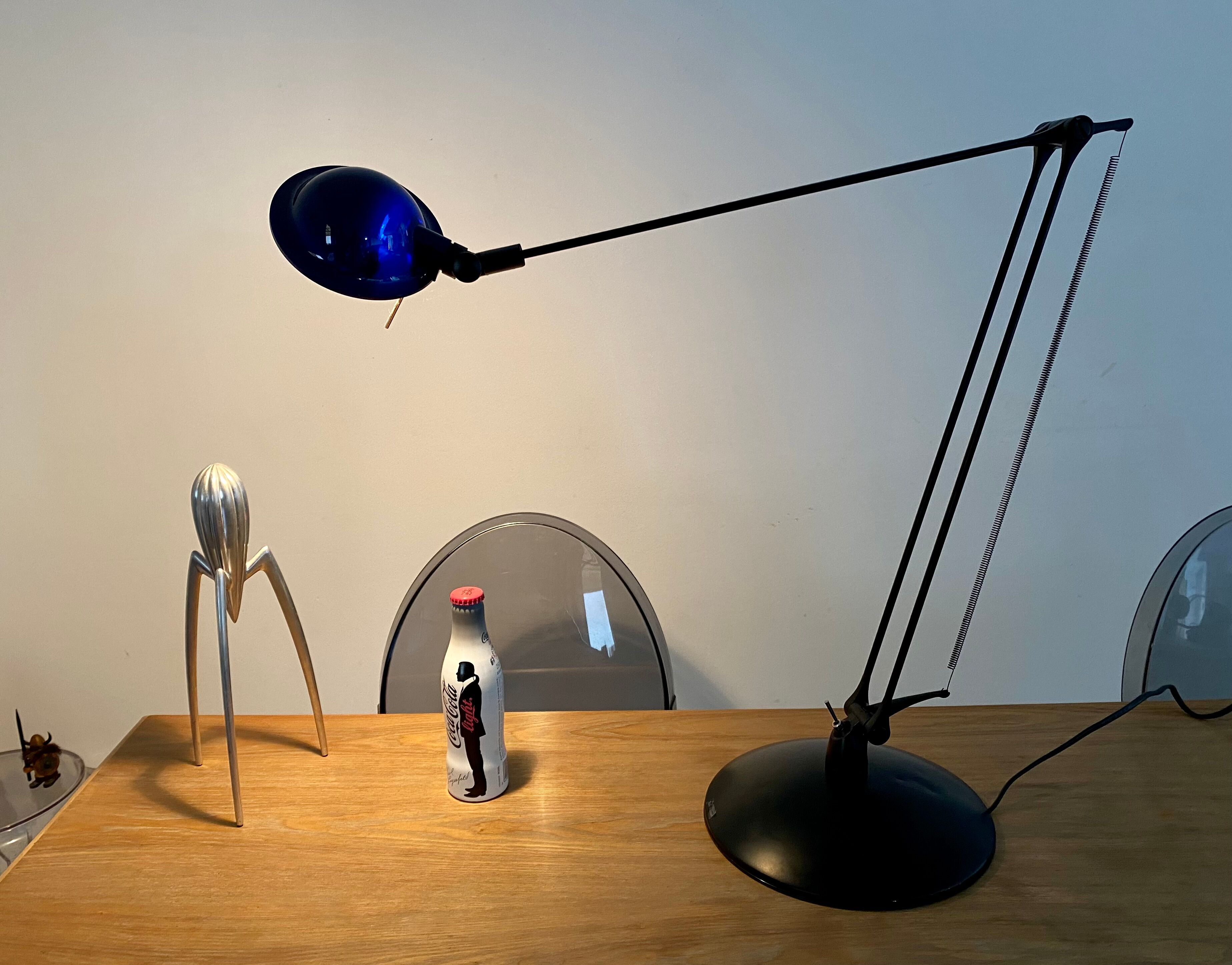 Large desk lamp manade France design Philippe Stephant vintage 90