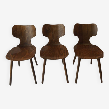 3 Baumann wooden chairs Lilac model