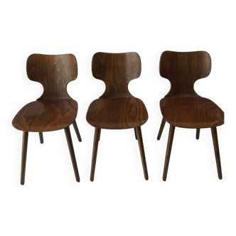 3 chaises Baumann bois modèle Lilas