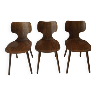 3 Baumann wooden chairs Lilac model