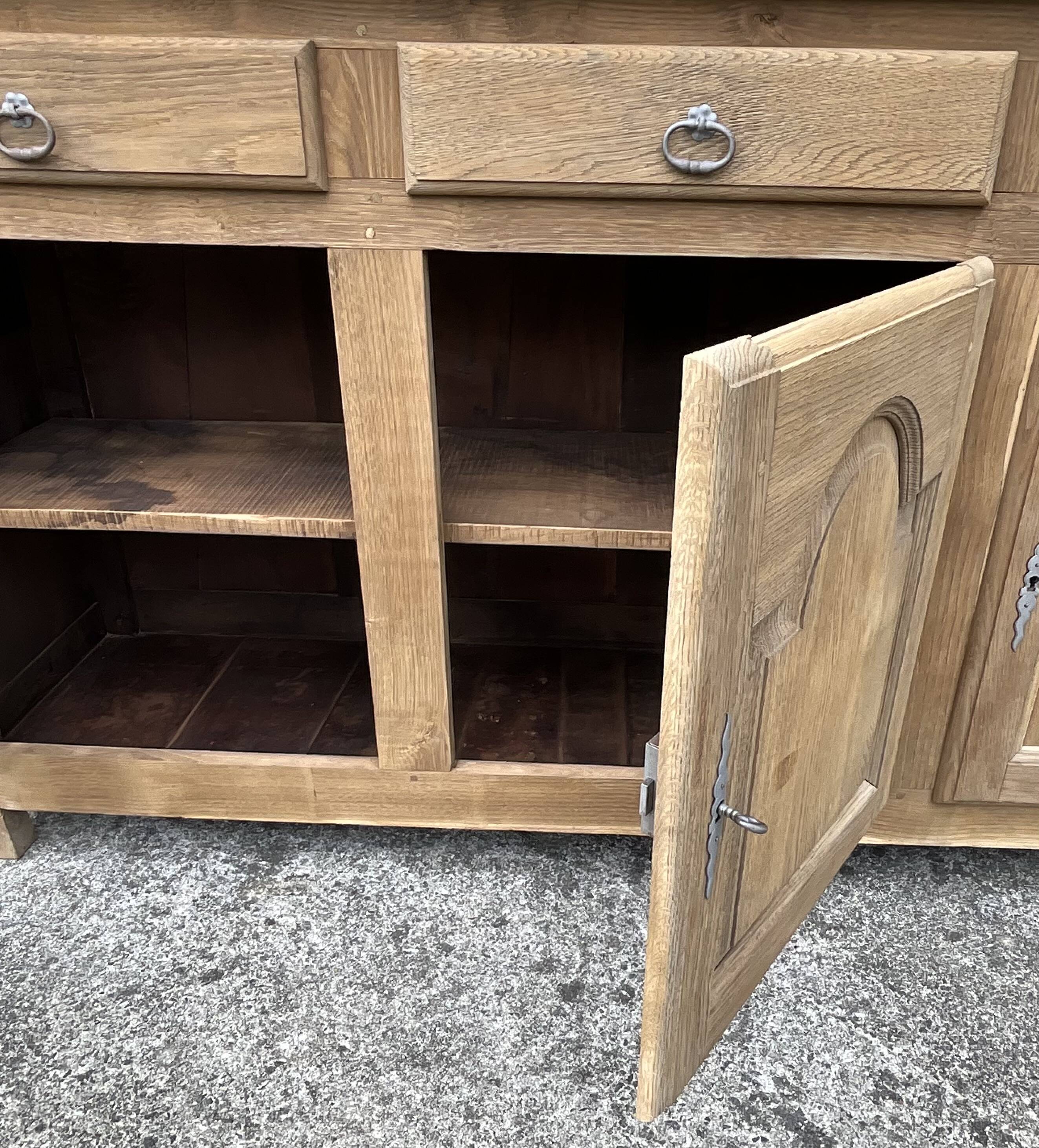 Solid Oak Sideboard Mid 20th Century