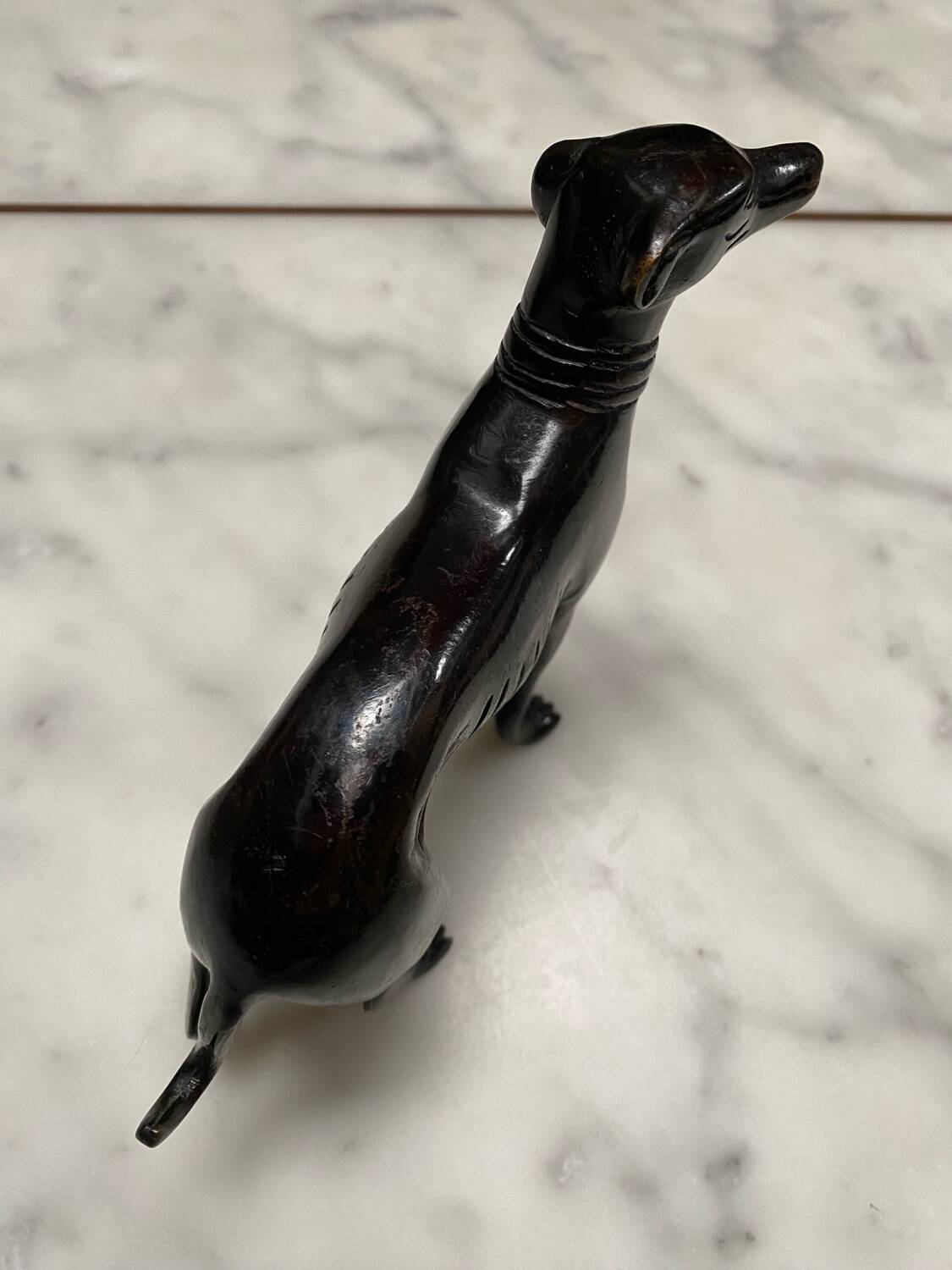 Old bronze greyhound dog statue