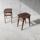 Paire de tabouret en bois massif - 1950