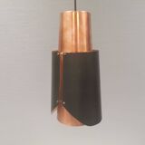 Hanging lamp in copper and black lacquered metal by Bent Karlby for Lyfa