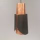 Hanging lamp in copper and black lacquered metal by Bent Karlby for Lyfa