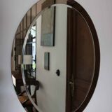 Vintage smoked bevelled mirror, in the style of Antonio Lupi, 70s.