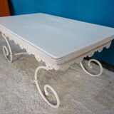 Table basse fer forgé plateau bois