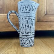 Ceramic pitcher Jean Austruy gray black and white